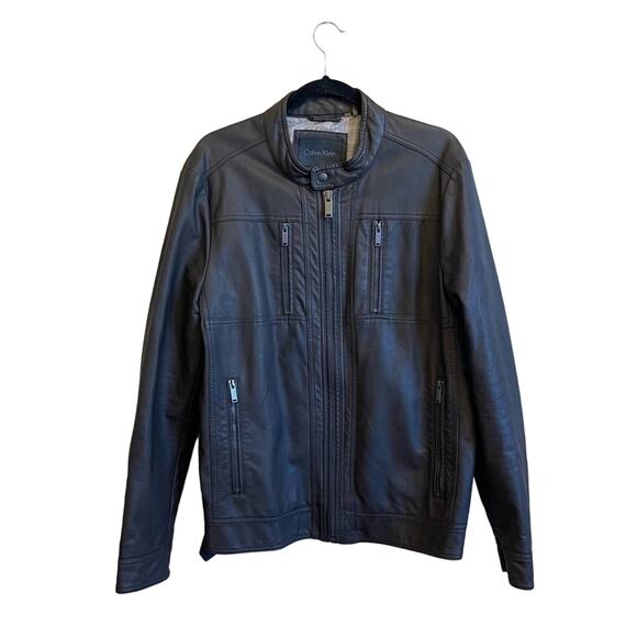 Calvin Klein S brown jacket Utilitarian streetwear biker punk